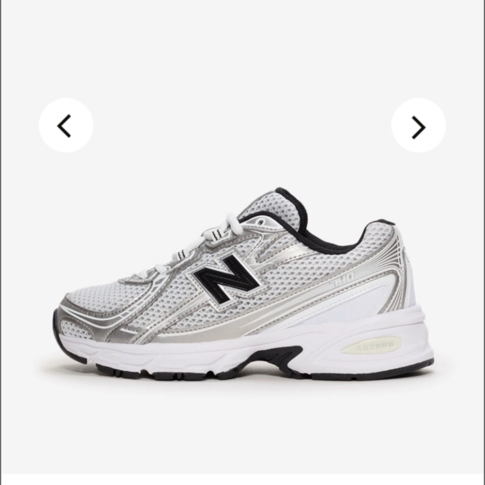 New Balance 740 Metallic Silver and White Running Shoes